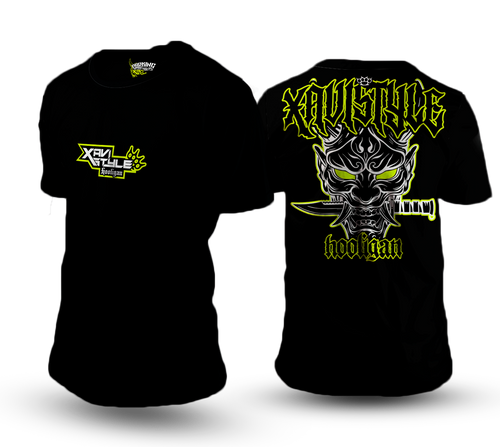 diseño delantero y trasero de la camiseta xavistyle hooligan de parking warriors